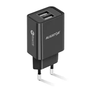 Сетевое зарядное устройство Aligator CHA0040 Универсальное Черное AC Быстрая зарядка 2 USB