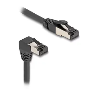 Network Cable DeLOCK RJ45 Cat.8.1 90° downwards angled / straight 5 m black