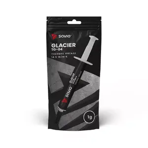 Thermal paste SAVIO TG-04 1 g — high-performance thermal compound for CPUs and GPUs, density 2.81 g/cm³, grey