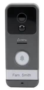 Doorbell kit Olympia 6024 Black — wireless video doorbell, IP44, 100° detection, Wi‑Fi 802.11b/g/n, 5000 mAh built‑in battery