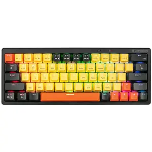 Mechanical gaming keyboard TRACER EVO2 — 63-key QWERTY, USB + RF Wireless + Bluetooth, RGB backlight, Black/Orange/Yellow