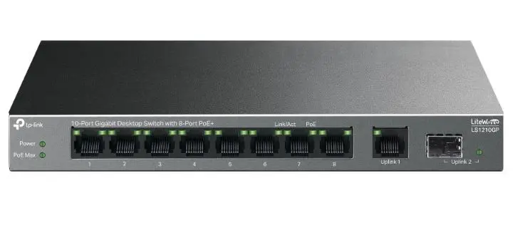 Neuzraugāms switches TP-LINK LS1210GP 10 porta