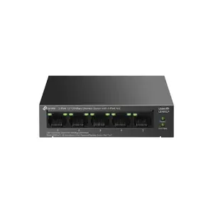 Unmanaged switch TP‑LINK LS105P, 5x Fast Ethernet (10/100) ports, 4x PoE ports, 1 Gbit/s switching capacity, fanless, black