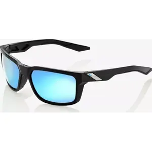 Sunglasses 100% DAZE by 100 КНИГ — Matte Black frame, HiPER Blue Multilayer Mirror Lens (15% light transmission) — universal fit