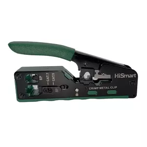 Crimping tool HiSmart TV992508 with integrated cable stripper and cutter for CAT5/CAT6/CAT7