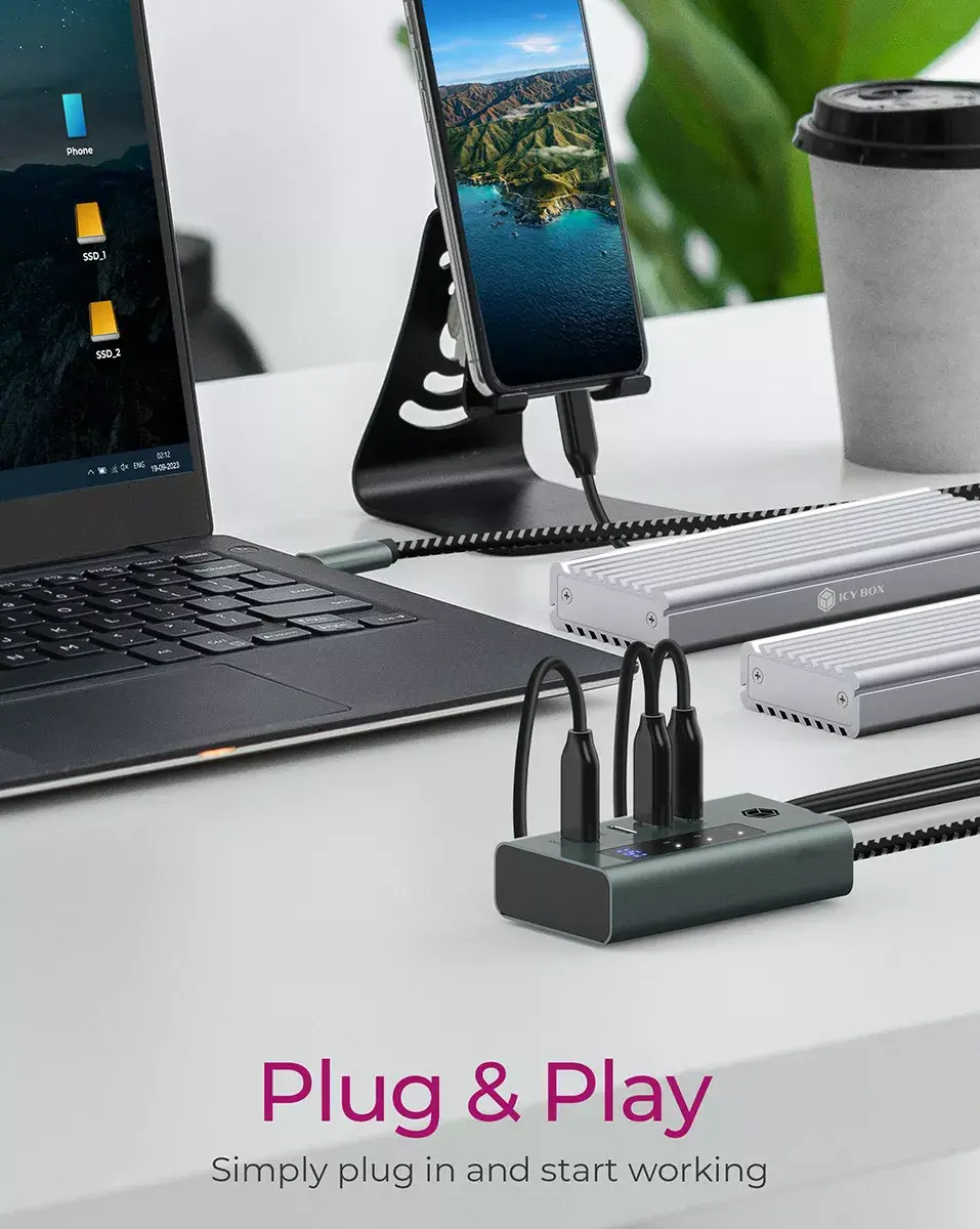 USB Hub RAIDSONIC IB-HUB1454-C31 Photo 5