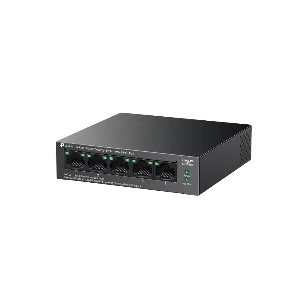 Slēdzis TP-LINK LiteWave 5-Port Gigabit (4 PoE+) Photo 3