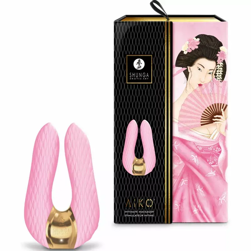 Intimate Massager Shunga AIKO PINK — Rechargeable Waterproof Photo 4