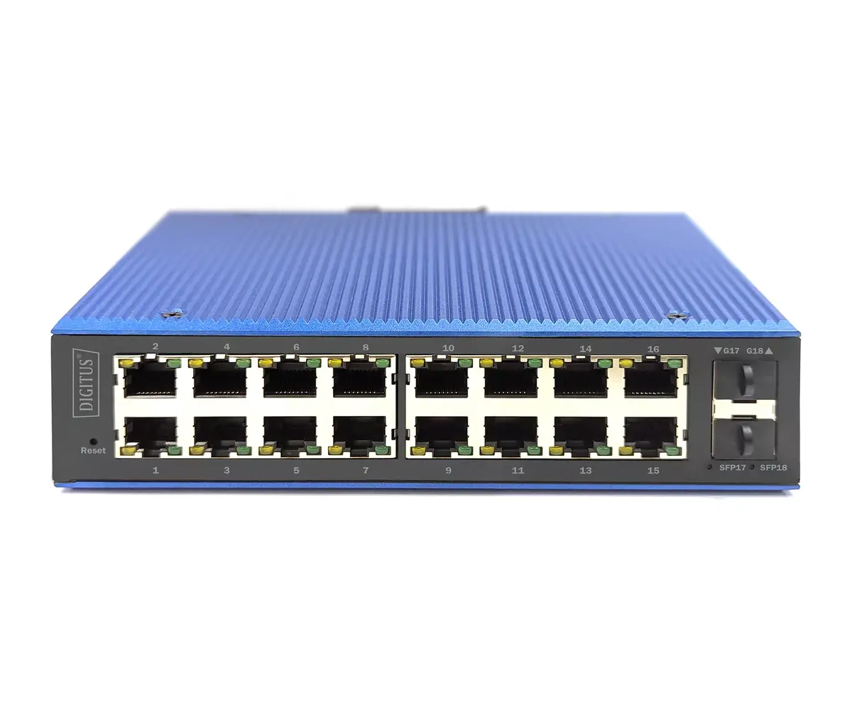 DIGITUS Industrial L2 pārvaldāms Gigabit komutators 16+2 Photo 2