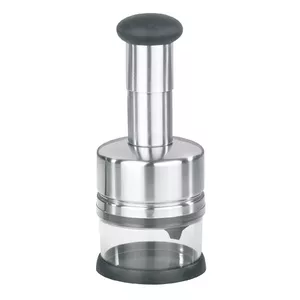 Manual food chopper GEFU TRITARE — stainless steel blades, plastic housing, 217 mm height, 9.3 cm diameter