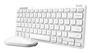 Комплект клавиатура и мышь TRUST Lyra мини беспроводной QWERTZ (RF + Bluetooth) белый, немецкая раскладка
