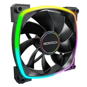 Datora korpusa ventilators Montech RX140 PWM 14 cm melns ar gultni 540 līdz 1760 apgr./min