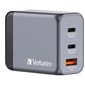 Зарядное устройство Verbatim GNC-65 GaN 65W 2x USB-C PD 1x USB-A QC 3.0