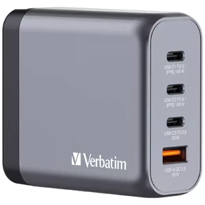 Charger Verbatim GNC-140 140W 2xUSB-C PD 140W 1xUSB-C PD 20W 1xUSB-A QC 3.0