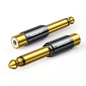 6.35mm jack adapter (male) to RCA (female) gold