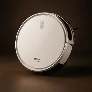 Robot vacuum cleaner Dreame Mova M1 — bagless, 0.3 L dust bin, 0.22 L water tank, LiDAR navigation, 2600 mAh battery, 76 mm height, white