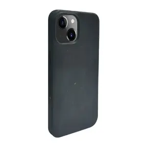 Silicone case iLike for iPhone 14, Eco Print design, Black