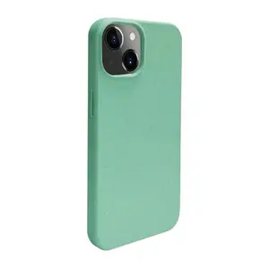 Silicone case iLike for iPhone 14 — Eco Print Design Flower Green