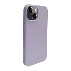 Silicone Case iLike for iPhone 14 — Eco Print Flower Purple