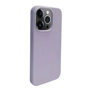 Silicone Phone Case iLike for iPhone 14 Pro — Eco Print Flower Purple