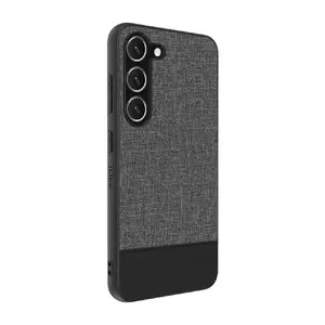 Protective Plastic Leather Back Cover for Samsung Galaxy S23 Plus — Gray