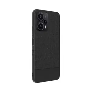 Защитная задняя крышка из пластиковой кожи для Xiaomi Redmi Note 12 / Poco X5, чёрная