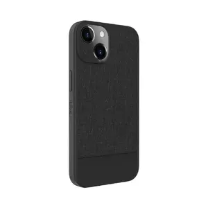 Задняя крышка iLike для iPhone 14 — пластик с кожей, черная