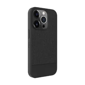 Задняя накладка из пластиковой кожи для iPhone 14 Pro Max от iLike — чёрная