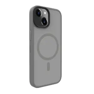 Гибридный чехол Evelatus для iPhone 15 с MagSafe, жесткая задняя панель PC и рамка TPU, серебристый