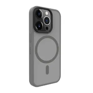 Гибридный чехол Evelatus для iPhone 15 Pro MagSafe — PC + TPU, серебристый