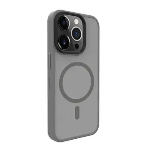 Гибридный чехол Evelatus для iPhone 15 Pro Max с MagSafe, PC + TPU, серебристый