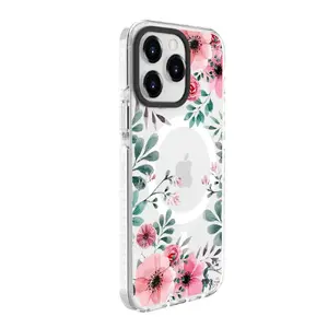 Protective phone case Evelatus for iPhone 15 Pro — PC+TPU, MagSafe, transparent, customized print