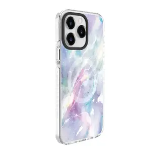 Чехол Evelatus для iPhone 15 Pro Max — PC + TPU, MagSafe, индивидуальная фиолетовая печать