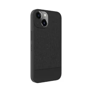 Задняя крышка Evelatus для Apple iPhone 15 Plus — пластик и кожа, MagSafe, черная