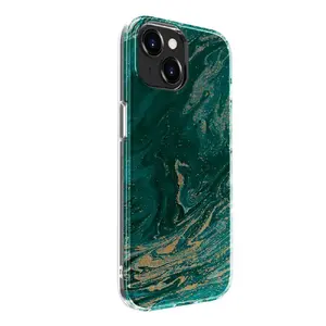 Чехол Evelatus для iPhone 15 Plus — кастомный принт мрамор бирюзовый
