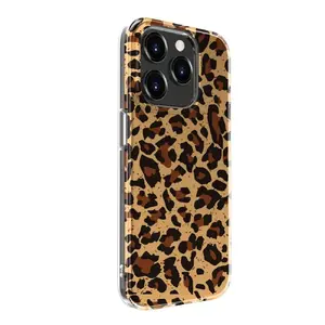Protective phone case Evelatus for Apple iPhone 15 Pro with customized leopard print design