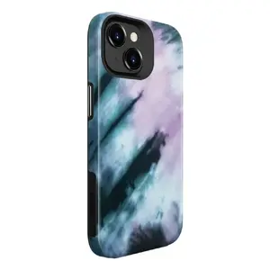Защитный армированный чехол Evelatus для iPhone 15 — TPU + PC, персонализированный синий‑розовый принт