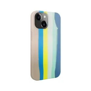 Силиконовый чехол Evelatus для Apple iPhone 15 — многоцветный синий/розовый