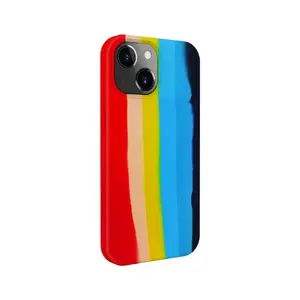 Силиконовый чехол Evelatus для Apple iPhone 15 — радужный многоцветный