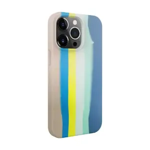 Силиконовый чехол Evelatus для Apple iPhone 15 Pro — разноцветный синий/розовый
