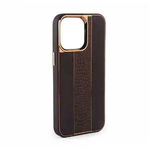 Leather case iLike for iPhone 13, customized, brown