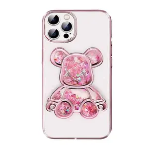 Silikona apvalks iLike iPhone 13 Pro ar rozā lāča apdruku