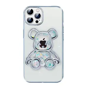 Silikona maciņš iLike iPhone 13 Pro — Print Desire Bear sudraba