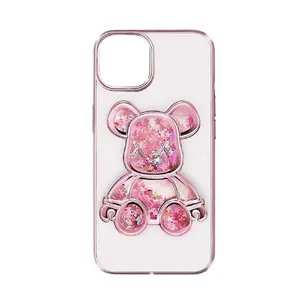Силиконовый чехол iLike для iPhone 14 — Print Desire Bear розовый