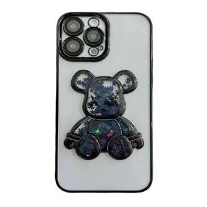 Silicone Case iLike for iPhone 15 Pro — Print Desire Bear, Black