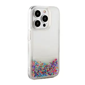 Silicone Case iLike for iPhone 15 Pro — Water Glitter Rainbow