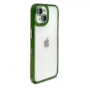 Akrila maciņš iLike iPhone 15, Green STARS LENS