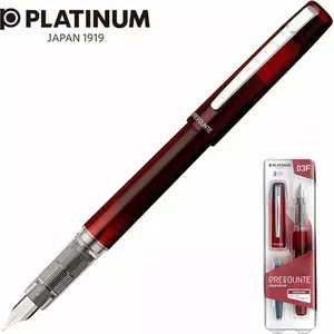 Fountain pen Platinum Prefounte Crimson Red F — Platinum, fine nib, crimson red, plastic blister pack