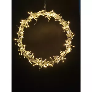 LED wreath BESK 40 cm, 160 LEDs, IP44 rated outdoor lighting