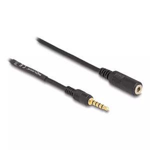 Аудиокабель DeLOCK 85733 3м 3.5мм Мужской к Женскому Черный Золотое покрытие